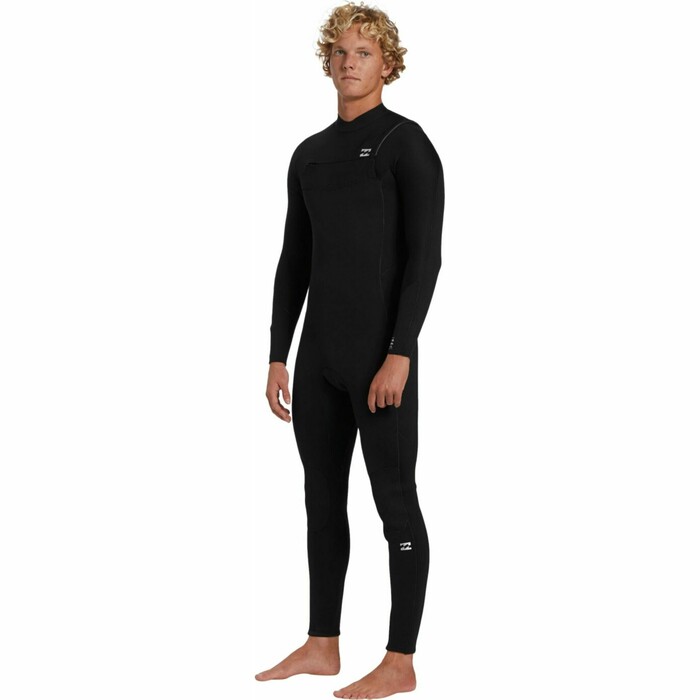 2024 Billabong Mens Foil 4/3mm Chest Zip Wetsuit ABYW100244 - Black